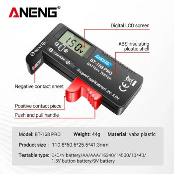 ANENG BT 168 Pro Battery Tester For AAA /AA /D /C /18650 /16340 Lithium Battery ANENG BT 168 Pro Battery Tester For AAA /AA /D /C /18650 /16340 Lithium Battery