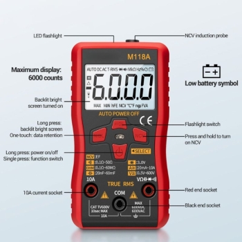 ANENG M118A Multimeter 6000 Counts Multimeter Multi-Function ANENG M118A Multimeter 6000 Counts Multimeter Multi-Function